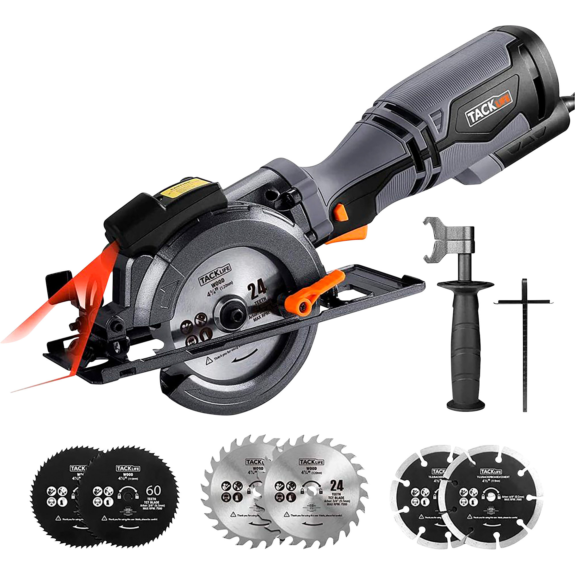 Tacklife Mini Circular Saw, 5.8 Amps, 3500 RPM, Model# USAKKOG156896